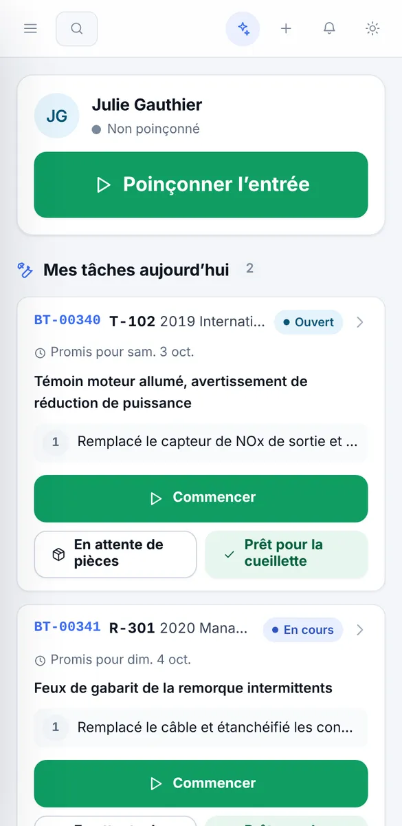 L’écran du mécanicien
